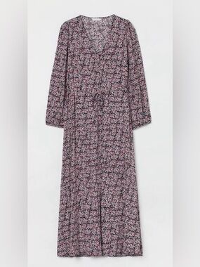 NWT H&M Maternity Floral V-neck Maxi Tie-Belt Dress Size XXL